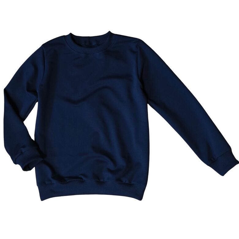 Džemperis ovalia apykakle, tamsiai mėlynas